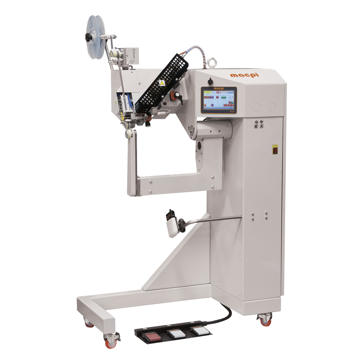 MÁQUINA PARA EL SELLADO DE COSTURA CON BRAZO INFERIOR MÓVIL