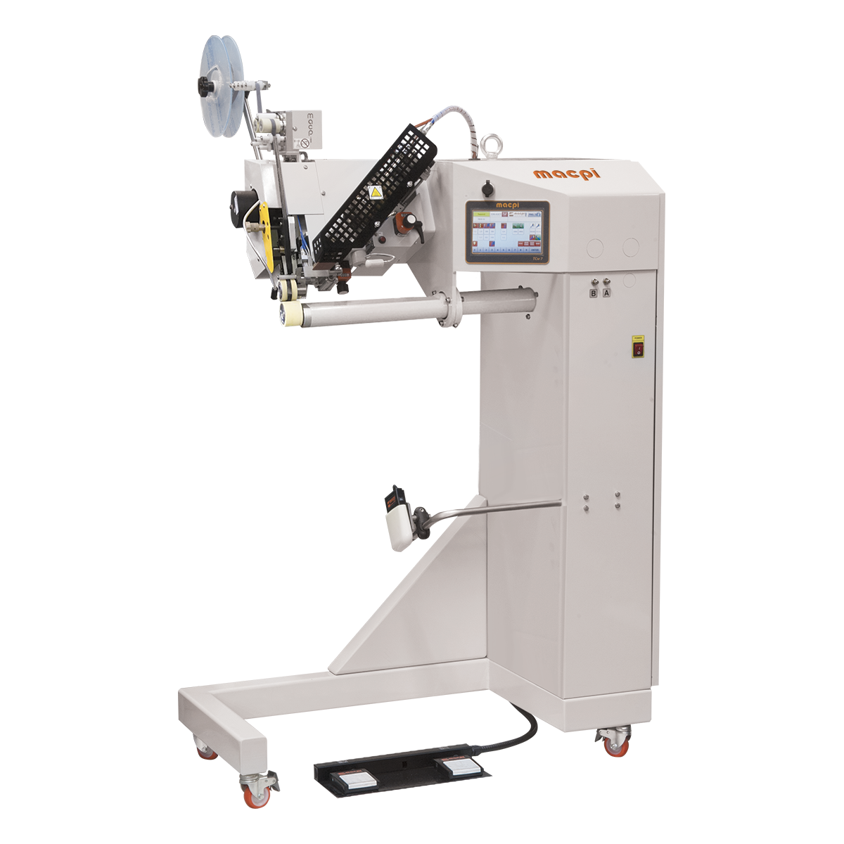 MÁQUINA PARA EL SELLADO DE COSTURA CON BRAZO HORIZONTAL